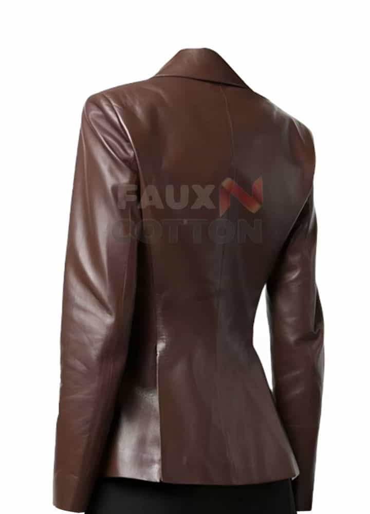 Succession Season 4 Sarah Snook (Shiv Roy) Leather Blazer